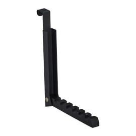 Relaxdays Folding Hook for 6 Hangers, Metal and Wood, Hooks for 2 cm Door Rebate, Black, 21 x 2.5 x 18 cm