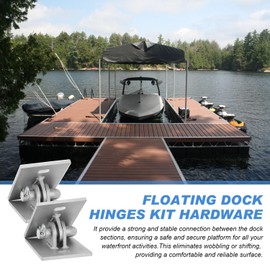 Venussar Floating Dock Hinges Kit, Pack of 2 Floating Dock Hinges Hardware, Connect Ramp to Floating Dock(Included Mounting Bolts)