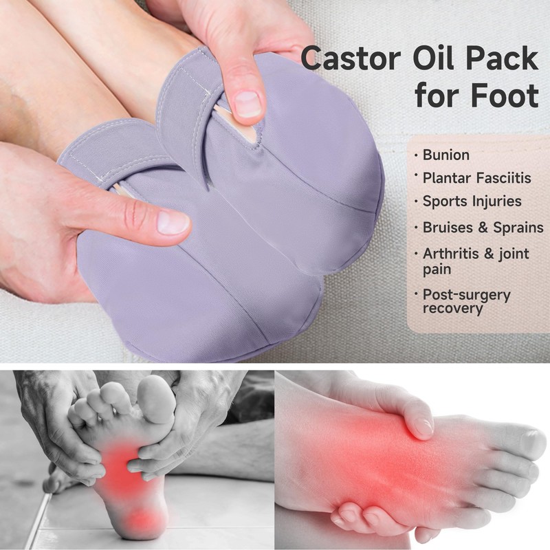 Fuz Bigaza 2 Pack Castor Oil Feet Wrap,Castor Oil Warp
