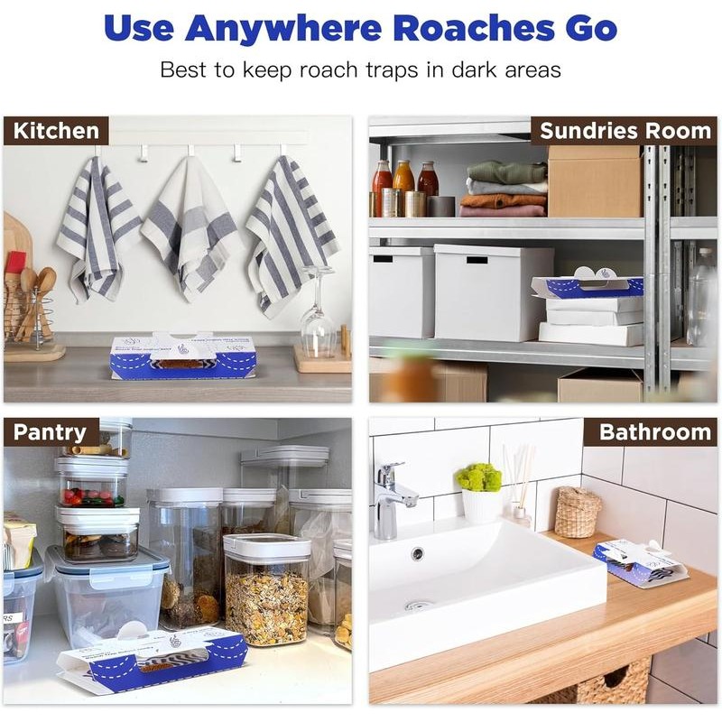Roach Sticky Traps Indoor 10 Pack | Cockroach Killer with