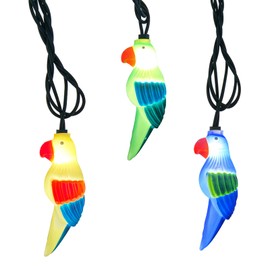 Oviejo Parrot String Lights 8.5Ft Summer Patio String Lights with 10 Parrot Lights, Summer Fairy Indoor/Outdoor Party Fiesta Decorations Lights Birthday Lights, Green Wire