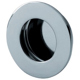 Circular Low Profile Recesesd Flush Pull - 50mm Diameter- Bright Stainless Steel | Inset Drawer Flush Pulls - Recessed Sliding Cabinet Door Pull Handle - Inset Design
