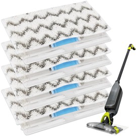 Reusable Replacement Pads Fit Shark Vac Mop VM252 VM251 VM250 VM200 VM190 VC205 QM250, Reusable Wet and Dry Mop Pads, Vacuum Mopping Pad Refills for Hard Floor Cleaning（4）