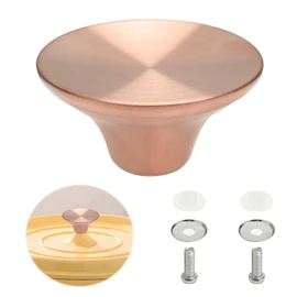 Metal Dutch Oven Knob Handle Replacement, Stainless Steel Crock Pan Pot Lid Compatible with Le Creuset Stuab Aldi Lodge & Enameled Cast Iron Cookware (Frosted Rose Gold & Extra Screw Kits)