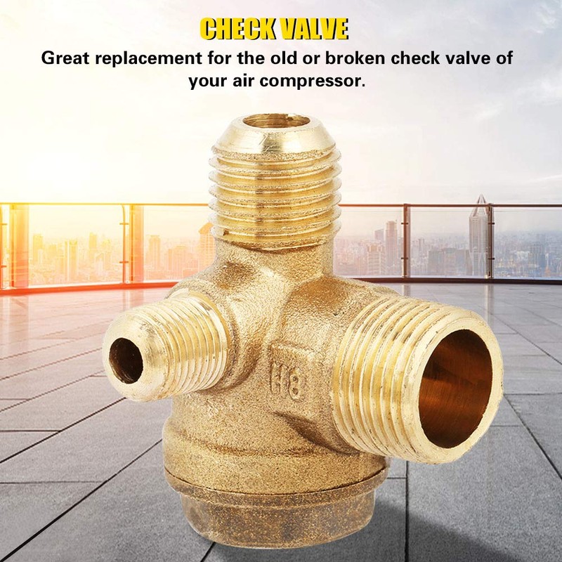 Yinzersy Air Compressor Check Valve, 3 Port Brass Check Valve,