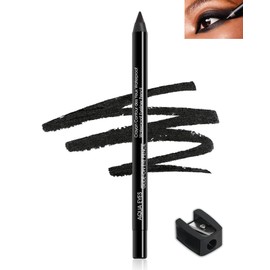 LYSdefeu Gel Eyeliner - 1 Pcs Black Waterproof Smudge-proof Matte Gel Eyeliner Pencil, Fade-Proof Eye Liner Pencil Soft Smooth Easy-to-Sharpen Pencil for Women Cat Eye/Smoky Eye Makeup with Sharpener
