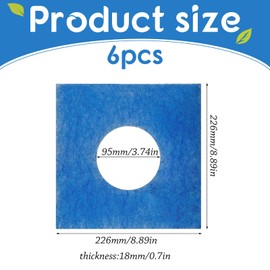 Guyode 6 Pieces Filter Bathroom Ventilation for Limodor Limot LF/ELF Bathroom Fan, All F/C Limodor Type F-LF/5 00010 LIG, Filter Class G4 18mm, 226 x 226 mm Diameter 95 mm