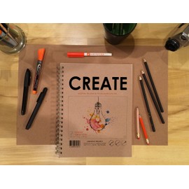 Design Ideation Creative Project Book for Pencil, Ink, Marker, Charcoal and Watercolor Paints. Great for Art, Design and Education. MADE in The USA. (8.5" x 11") (1)