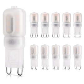 DiCUNO G9 LED Lampen 2W, entspricht 20W Halogenbirne, warmweiß 2700K, 200LM Energiesparlampe, kleine LED Birne G9, kein Flackern, nicht dimmbar, 10er Set