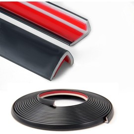 3 Meters Outside Vinyl Corner Trim Peel and Stick PVC Edging Molding External 90° Corner Strip for Tile and Wall Edges,Furniture Decoration,Black
