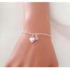 Daughter Gift, Puffy Heart Bracelet with Birthstone 925 Sterling Silver,