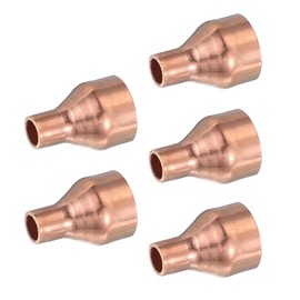 PATIKIL Copper Reducer 5/8" to 1/4" ID, 5 Pcs Reducing Copper Coupling Pressure Fitting Pipe Tube Connector Adapter with Sweat Solder Connection for HVAC Refrigeration, Copper