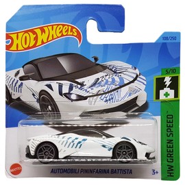 Hot Wheels - Automobili Pininfarina Battista - HW Green Speed 5/10 - HKK22 - Short Card - White - Mattel 2023