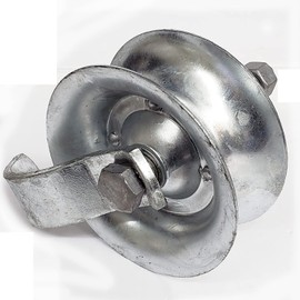 LA Ornamental 5 in Pressed Steel Pipe Track Roller with Retainer 5 in x 1-5/8 in Galvanized, Silver