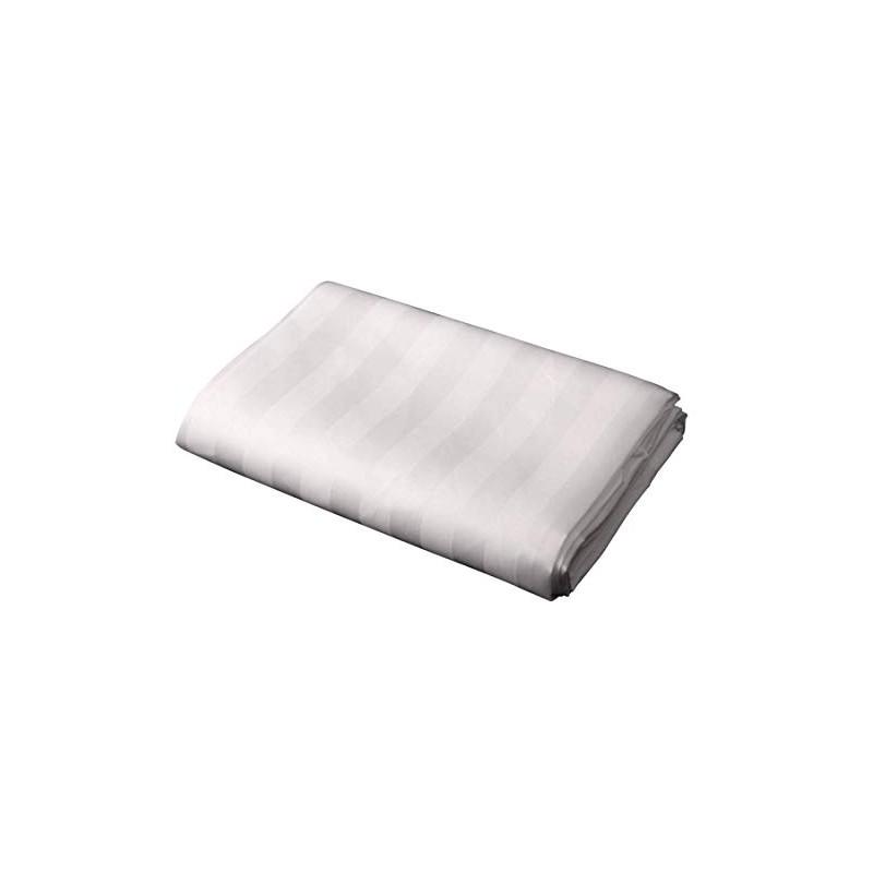 White Satin Stripe Shower Curtain Polyester Fabric - VARIOUS SIZES