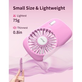 Aluan Handheld Mini Fan Powerful Small Personal Portable Speed Adjustable USB Rechargeable Eyelash Fan for Kids Girls Boys Woman Man Home Office Outdoor Travel, Pink