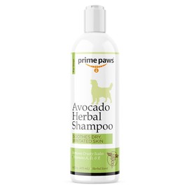 Prime Paws Avocado Herbal Shampoo for Dogs - Nourishing Dog Shampoo for Itchy Skin Helps Reduce Shedding - Address Dandruff & Exfoliate Dry Skin - Moisturizing Formula Soothes Irritated Skin - 16 Oz.