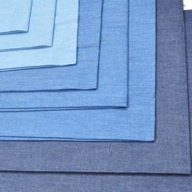 Denim 4.8OZ. Fat Quarter 9pcs 18inchX22inch 100% Cotton Fabric Solid Fabric Quilting Fabric Arts, DIY Crafts&Sewing Patchwork by Indigo Light,Middle and Deep Three Colors