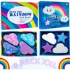 Rainbow Bath Bomb Gift Set for Kids | 8 Large 5 oz Magic-Clouds & Stars Bath Bombs, Nourishing Shea Butter, Organic Coconut Oil & Natural Essential Oils, Perfect Birthday Gifts for Kids, Toddlers