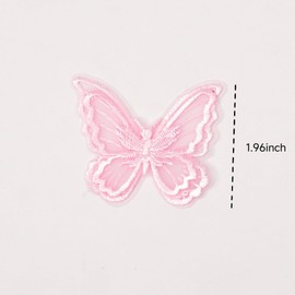 10pcs Butterfly pink mini Hair Clips -1.96inch Wide Double Embroidery Lace Handmade Wedding Hair Clips for Women and Girls