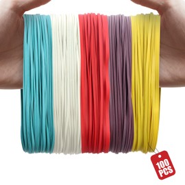 XRXYMQ Rubber Rings Pack of 100 Rubber Bands 180 x 3 mm Colourful Rubbers Large Household Rubbers Elastic for Office School Work Rubber Band Gun Pens Catapults Bills