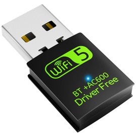 Adaptador USB WiFi Bluetooth, 600 mbps Dual Band 2.4G/5G Adaptador inalámbrico, Mini Tarjeta de Red inalámbrica WiFi Dongle para computadora portátil/Escritorio, 600 Mbps.