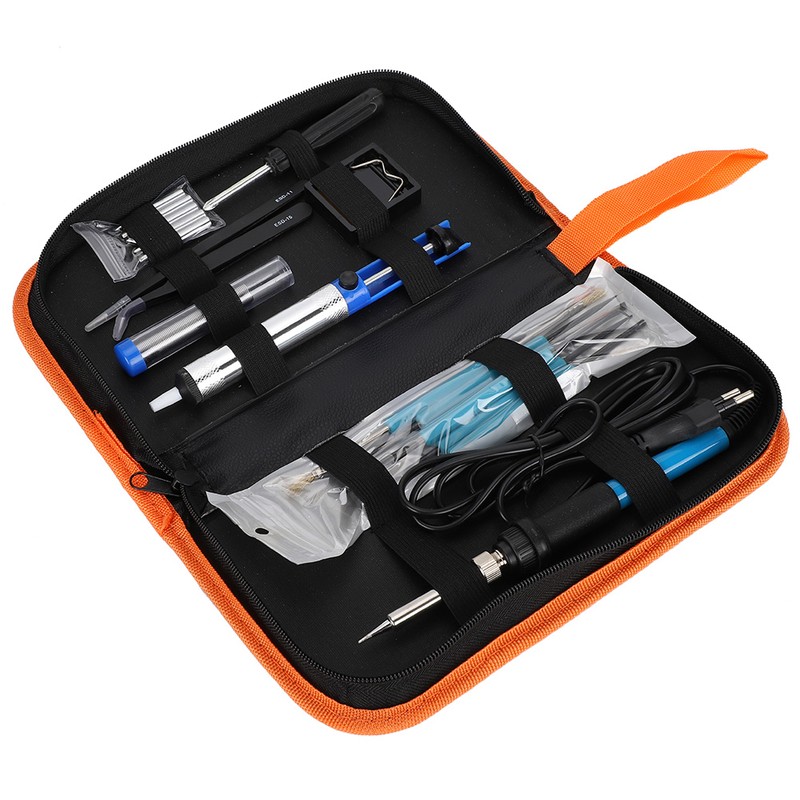 19pcs 60W Adjustable Temperature Soldering Iron Kit with Tip Stand