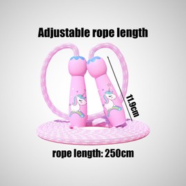 1 Piece of Pink Leather Jumping Rope for Children, Cotton Rope with Comfortable Handle, No Knotting or Winding, Adjustable Length, Special for Children and Beginners