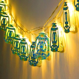 Star String Lights for Eid Decorations, Mubarak Ramadan Moon Star Lantern Lamp,10 LEDs Battery Operated Islamic Moon Lights String, Eid Ramadan Decorations for Home Outdoor ,Eid Lantern