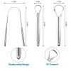 YLYL 3PCS Stainless Steel Tongue Scraper Portable for Adults