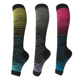 SHUTELI Open Toe Compression socks 3 Pairs Toeless Compression socks for Women Men (l, x_l,Multi A, Large-X-Large)