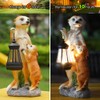 XEERUN Solar Garden Ornaments Outdoor Lights, Meerkat Garden Statue, Mother
