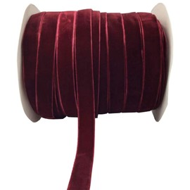 10 Yards Velvet Ribbon Spool (Wine, 5/8")
