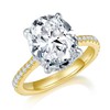 5ct Moissanite Elongated Oval Cut Engagement Ring 14K Yellow Gold
