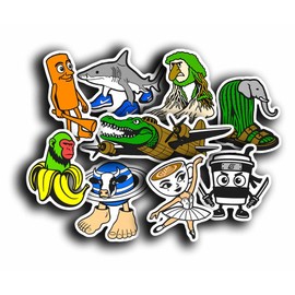 Italian Brainrot Sticker Pack – 9 Meme Stickers | Aesthetic Vinyl Decals – Tralalero Tralala, Bombardiro Crocodilo, Ballerina Cappuccina, Cappuccino Assassino, Chimpanzini Bananini (2-3" in Size)