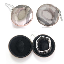 Vastsea 2 Pieces Portable Watch Box, Portable Single Watch Travel Case, Waterproof Watch Case, with Carabiner and Sponge, for Holding Watch (Camouflage)