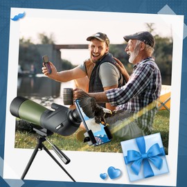 Gosky 20-60x60 HD Spotting Scope with Tripod, Carrying Bag and Scope Phone Adapter - BAK4 45 Degree Angled Spotter Scope Bird Watching Wildlife Scenery