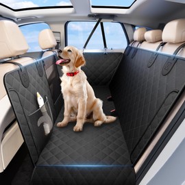 Wigoo Upgrade Soft Dog Car Seat Cover for Back Seat, [Protect Interior, Waterproof & Easy to Clean] Soft Bottom Backseat Dog Car Hammock,Fits Large Sedan SUV Truck Van, Size L, Black