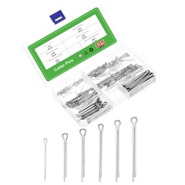 sourcing map 135Pcs 6 Sizes 304 Stainless Steel Cotter Pin Split Pin Assortment Kit, Split Cotter Fastener Clips for Household Appliances, Sports Equipment, Car Mechanics Repair (Silver)