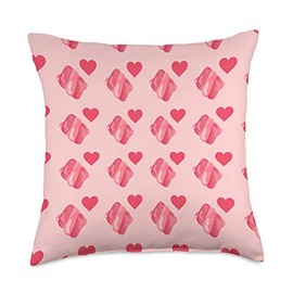 Girly Marshmallows Pink Hearts Candy Lover Valentine's Day Throw Pillow