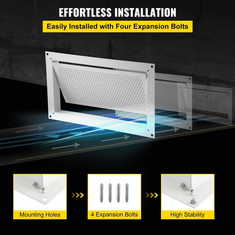 Happybuy Crawl Space Flood Vent - 8" Height x 16"
