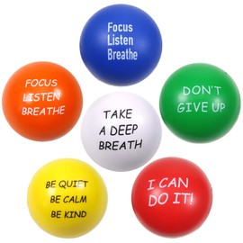 TOAOB Motivational Stress Balls for Kids and Adults 6 Pack StressRelief Balls Squeeze Balls 2.5 Inch Colorful Foam Balls for Hand Exercise Toys for Manage Anger Anxiety ADHD Autism