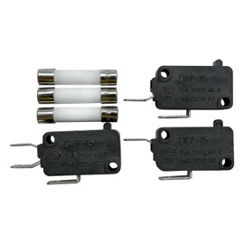 W10727360 & W10269458 & W10269460 Microwave Door Switch and Slow-Blow Ceramic fuses (Pack of 3) Compatible with Whirlpool Microwave SZM-V16-FC-61 SZM-V16-FC-62 SZM-V16-FC-63