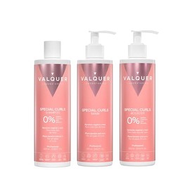 Valquer Pack Especial Rizos Champú 400ml, Mascarilla 275ml y Booster Activador 300ml, Tratamiento del Cabello Rizado Método Curly Rizos Definidos, Hidrata y Suaviza con Keratina Vegetal y Maíz, Vegano