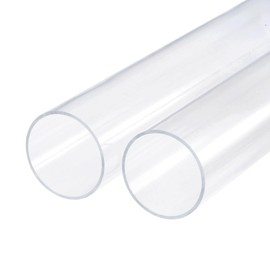 Recogwood Acrylic Pipe Clear Rigid Round Tube 51mm ID 55mm OD 200mm for Lamps and Lanterns, Water Cooling System
