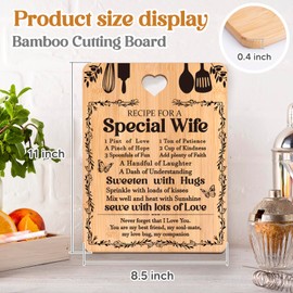 Gifts for Wife - "Recipe for a Special Wife" Cool Gifts for Wife Birthday Cutting Board, Bamboo-Made Engraved Birthday Gifts for Wife, Wife Christmas Gifts Cutting Board
