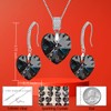 Love Heart Necklace Earrings Jewelry Set for Women Austrian Crystal
