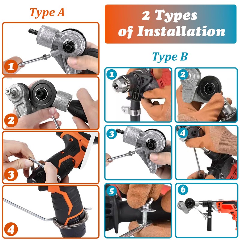 Upgraded Electric Drill Plate Cutter, Metal Nibbler Drill Attachment with