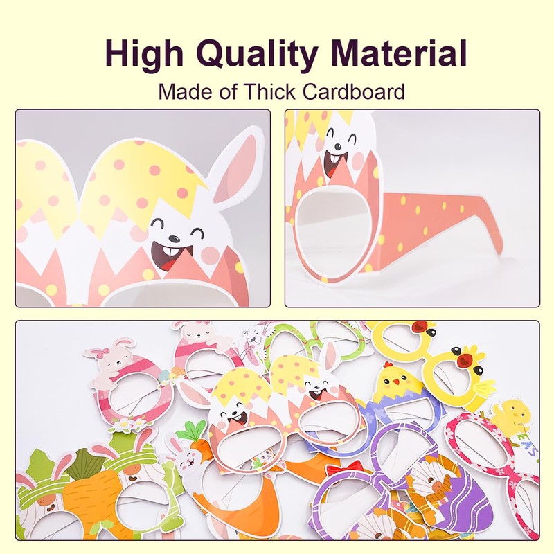 12 Pcs Easter Glasses,Adult and Children's Easter Party Decorations Photography