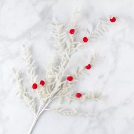 Factory Direct Craft Set of 2 White Pine 29" Floral Sprays with Red Berries